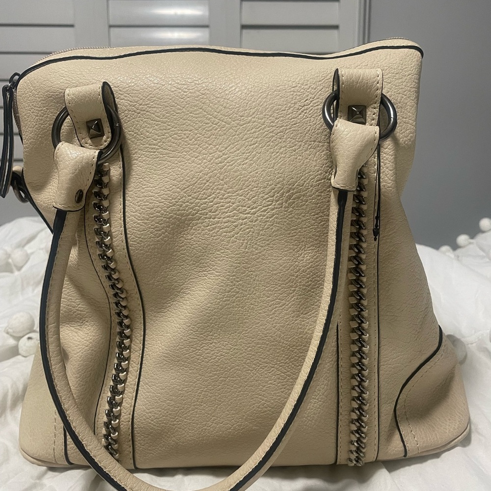 Fiorelli Metal Detail Cream Faux Leather Tote Bag